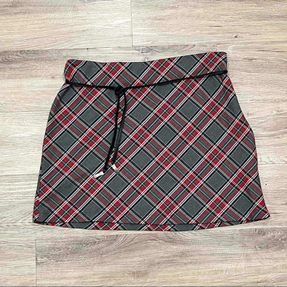 vintage flirty y2k 90s school girl plaid mini skirt